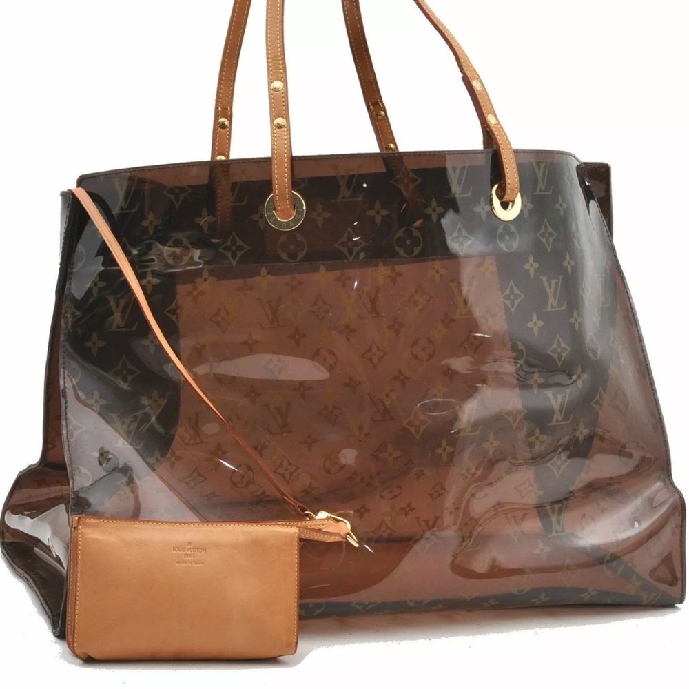 🌟BEACH🌟CLEAR LOUIS VUITTON WITH POUCH